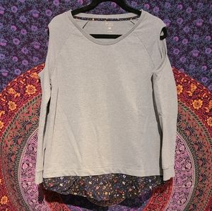 Ruff Hewn Shoulder Skin Sweater with layer look